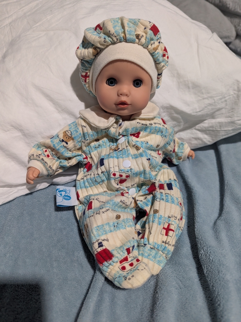 Vintage 1996 Gotz Muffin 13" Baby Doll - Made in Germany 96-14 Blue Stork Tag